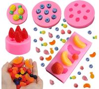 5pcs 3d Mini Ananas Fraise Orange Myrtille Mûrier Bougie Silicone Fruit Moule Gâteau Cupcake Décoration Savon Cire Bougie Enrobage Moule Diy Décoration De Gâteau Fournitures