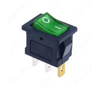5pcs 3Pin green LED Rectangle Rocker Switch Car Dash Automotive 6A 250V/10A 125V