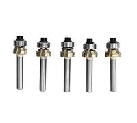 5PCS 4 Flûte Routeur Bits Coin Rond Formant Routeur Peu Bois Cutter 1/4in Tige