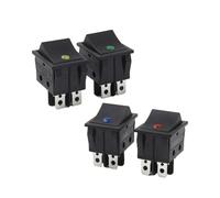 5PCS 4Pin 2Position KCD4 Boat Rocker Switch 32x25mm 16A/250V 20A/125V ON-OFF Push Button Switchs With Light Electrical Equipment(4 Pin Green Light)