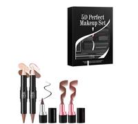 5PCS 5D Makeup Set 2 In 1 Lip Line And Lipstick Double End Crème Bronzer & Highlight Sticks Make Up Kits Duals Endd End Cream Contouring Stick