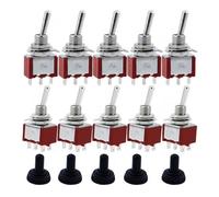 5PCS 6MM Reset Latching Toggle Switch MTS-102 5A 6A 125V 3A 250 AC 3 6PIN ON-ON ON-OFF-ON Rocker Switch Lights Motors NWPNLXEA(5PCS MTS-102,Without Cap)