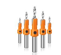 5pcs 8mm Shank Woodworking Countersink Router Drill Bit Pilot Screw Extractor For Wood Milling Cutter Countersinking Opening