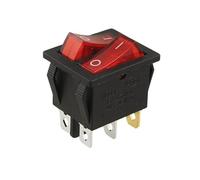 5pcs AC 15A/250V 20A/125V Double Red Light 6 Pin SPST ON/OFF 2 Way Boat Rocker Switch NWPNLXEA