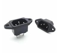 5Pcs AC 250V 10A 3P IEC320 C14 AC-04 Male Plug Panel Screw Power Inlet Sockets Receptacle Connector ERTEYIN