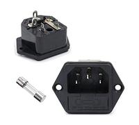5Pcs AC 250V 10A IEC320 C14 Mâle Prise D'entrée De Cordon D'alimentation avec Porte-Fusible