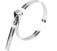 5PCS Adjustable Stainless Steel Hose Clamps - 50/100cm Worm Gear Tube Pipe Fasteners for Gas Ducting and Marine(14x500x0.6mm)