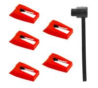5pcs Aiguille Tourne Disque, Stylet Tourne Disque avec Brosse de Nettoyage Stylet Diamant Aiguille de Platine pour Victrola 1byone Crosley ION Jensen Phonographe LP Lecteurs de Disques Vinyles
