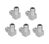 5Pcs Air Compressors Elbow 90 Degree, Zinc Alloy Pneumatic Fitting 1/4 x 1/4, Leak - Proof and Mute Elbow Connector for Air Compressor Hose, Compatible with Refrigeration Hydraulic (matériel de