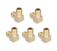 5Pcs Air Compressors Elbow 90 Degree, Zinc Alloy Pneumatic Fitting 1/4 x 1/4, Leak - Proof and Mute Elbow Connector for Air Compressor Hose, Compatible with Refrigeration Hydraulic (Cuivre)