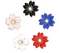5pcs Alliage Broche Fleur Broche Fleurs De Cerisier Pin Poitrine Doux Manteau Broche De Vêtements Pour Femmes