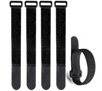 5pcs Attache Cable Scratch Réutilisable et Boucle Pour L'organisation Des Câbles de PC, La Télévision, Le Bureau - 20 x 500mm, Noir