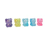 5pcs Balle de Contrainte d'ours Mignon Balle Compressée Soft Elastic TPR TPR Stress Relief Balls pour Enfants Adultes, nouveauté Boules de Pâte Décoratives, Couleurs Mixtes