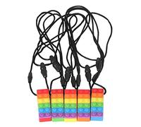 5pcs bébé dentition des jouets Collier Chewelry pour les enfants BPA de qualité alimentaire BPA Blocs constipés arc-en-ciel de dents broyant du silicone bébé Teether pour 0-3