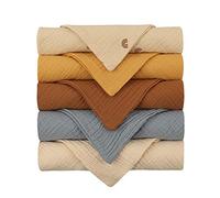 5pcs Bébé Pour Tout-petit Coton Bib Tendance Alimentant Poche Burp Fille Garçon Infantile Serviette De Serviette Décorative Couleur Solide Sport Hodies