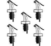 5pcs Bec Verseur Bouchon Alcool Bouteille Becs Verseur Huile D'olive Avec Bouchon En Caoutchouc Distributeur De Bec De Vin Bouchon Doseur Argent