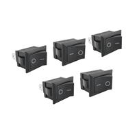 5Pcs Black 15x21mm KCD-101 Switch 2Pin Switch Power Boat Rocker Switch KCD-101 6A 250V 10A 125V AC Ship Type Switch NWPNLXEA