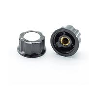 5Pcs Black Aluminum Potentiometer Knob Cap Inner Volume Control Rotary Switch 6mm 6.4mm Ship 6mm holes NWPNLXEA