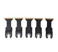 5pcs Blades d'outils oscillants Saw Universal Type H Type bimétallique Ti-plaqué Haute dureté Coupte Métaux doux Plastiques en bois pour projets professionnels bricolage