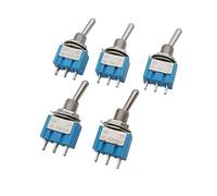 5Pcs Blue MTS-102 3 Pin Toggle Switch 6A 125V AC ON-ON Rocker Miniature Toggle Switches