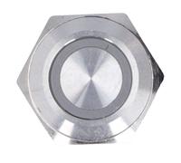 5Pcs Bouton poussoir métal à réarmement automatique ultra fin étanche avec LED 16mm(DC3~6V Vert)