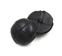 5pcs Boutons recouverts de Cuir 15mm - 26mm Bouton en Cuir Marron Noir pour Accessoires vestimentaires, Noir, 21mm