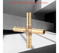 5pcs Brass Cross 4 Way Hose Joiner Fittings Barbed Connector Air Water Oil Gas Fuel 6/8/10/12mm