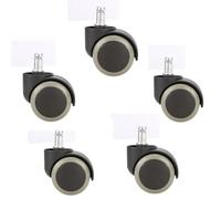5PCS bureau chaise caoutchouc souple roulette roue pivotante parquet