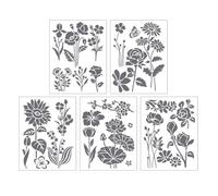 5Pcs Butterfly Flower Drawing Stencils PET Painting Templates for Kids Art Painting Scrapbooking Craft Making PET Art Templates