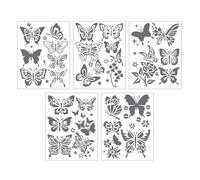 5Pcs Butterfly Flower Drawing Stencils PET Painting Templates for Kids Art Painting Scrapbooking Craft Making PET Art Templates