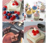5pcs Candle Mould,3d Ice Cream Ball Candle Molds And Chocolate Moulds,3d Fruit Fondant Molds For Soap,Cake And Cake Topper.