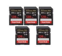 5PCS Carte mémoire SD SDXC 128 Go SanDisk Extreme Pro SDXC UHS-I U3 Class10 jusqu'à 200Mb/s