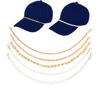5pcs Chaînes Casquettes Camionneur pour Femmes & Hommes, Métal Chaînes Casquettes Baseball avec Fermoirs en Forme Homard Détachables Charms Chapeaux pour le Bricolage Fournitures Décoration