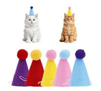 5pcs Chapeau de Fête, Colorés Réglables Mini Chapeaux Coniques pour Fête d'anniversaire Accessoires Déguisement pour Animaux Compagnie Adaptés aux Chiens Lapins Poupées Décorations
