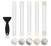 5Pcs Cire pour RéParation de Bois, Kit Reparation Parquet Stratifié, Blanc Crayons de Cire de RéParation pour RéParer Les Rayures Et Les Taches Sur Le Bois, Remplir Les Sols (Blanc)