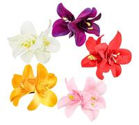 5pcs Clips de cheveux de fleurs hawaïennes 3, 5 pouces Fleurs jumelles vif des clips cheveux hawaïens accessoires vacances en mer
