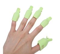 5pcs Clips de Dissolvant de Vernis Gel, Nail Art Soak Off Clip UV Gel Polish Removal Wrap Tool, Toe Gel Remover Clips Remover Cleaner Toenail Tool(Vert)