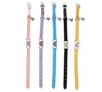 5pcs Collier de Chien en Strass réglable avec Cloche Adorable Colliers pour Chats pour Chiots et Chatons pour Les fêtes et Les vêtements Quotidiens élégants et Accessoires