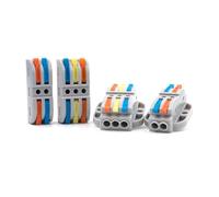 5PCS Compact Conductor Wiring Connector Quick Butt Cable Connectors Circuit Inline Push-in Lever Terminal Block With Fixing hole NWPNLXEA(22-5M)