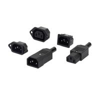 5PCS Computer Mount Outlet 3 Pin IEC320 C14 Electrical Power Socket LED Rocker Switch Brass 10A Fuse Inlet Plug Connector 250v(AC-03 Copper Pins)