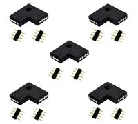 5pcs Connecteur d'angle de Bande LED 4 Pin Ruban LED à 4 Broches Connecteur en Forme L RGB 5050 3528 2835 LED Strip Connector Séparateur LED Splitter Connecteur à Angle Droit, Noir