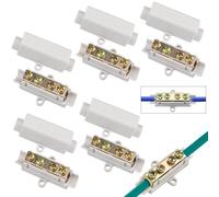 5Pcs Connecteur De Fil Conducteur En Laiton Double Vis Coque, Connecteur De Fil 2,5 à 16 Mm², Connecteur De Câble Terminaux De Lustre, Pour Le Fil De 2,5 à 16 Mm² Pour Les Plafonniers De Commutateur.