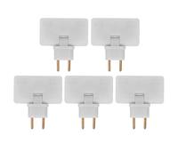 5pcs Convertisseur de Prise Ue sans Fil Extension de 180 Degrés 1 à 3 Adaptateur de Prise Ue Prise Europe Convertisseur de Puissance Prise de Voyage Ue 110-250V(Blanc)