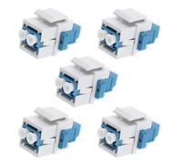 5pcs Coupleur LC à LC Fibre Optique Multimode LC Fibre Optique Keystone Duplex 10GB F/F pour Plaques Murales Panneaux de Brassage Boîtes de Montage en Surface