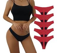 5pcs Culotte Menstruelle Absorbante Tanga, String Coton Femme Tanga, Aucune Trace Culotte Incontinence Femme, Forte Absorption Culotte Post-Partum Femme