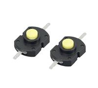 5pcs DC 30V 1A 2Pin Yellow Cap Push Button Switch for Torch Straight 2P On-Off Flashlight Switchs NWPNLXEA(Type A)