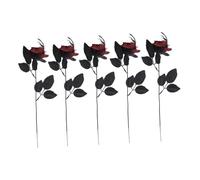 5pcs décor de rose ornement artificiel ornement de fausses tiges de fleur fausse rose materbelles fleuries imitation roses fausses fleurs de soie fausses ros de tissu de soie, 40x6,5 cm, rouge
