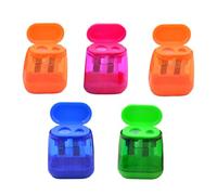 5Pcs Double Hole Pencil Sharpener With Lid For School Office | Durable high-carbon steel blades designed for schools and offices compatible with various pencils 5pcs