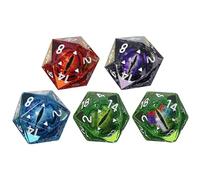 5Pcs Dragon Eye Dice, 20 Faces Magic Eye Longan Dice, Polyhedral Resin Longan Dice, Color Shiny Eyeball Dice for Tabletop Games Interactive Games Donjons-et-Dragons Accessoires