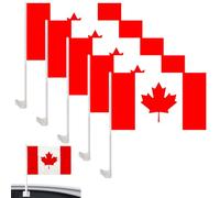 5pcs drapeau canadien 12x18in portable portable de petits drapeaux canadiens de motif d'érable vibrant mini drapeaux sur des bâtons pour la cour, le jardin, les champs sport, le drapeau canadien